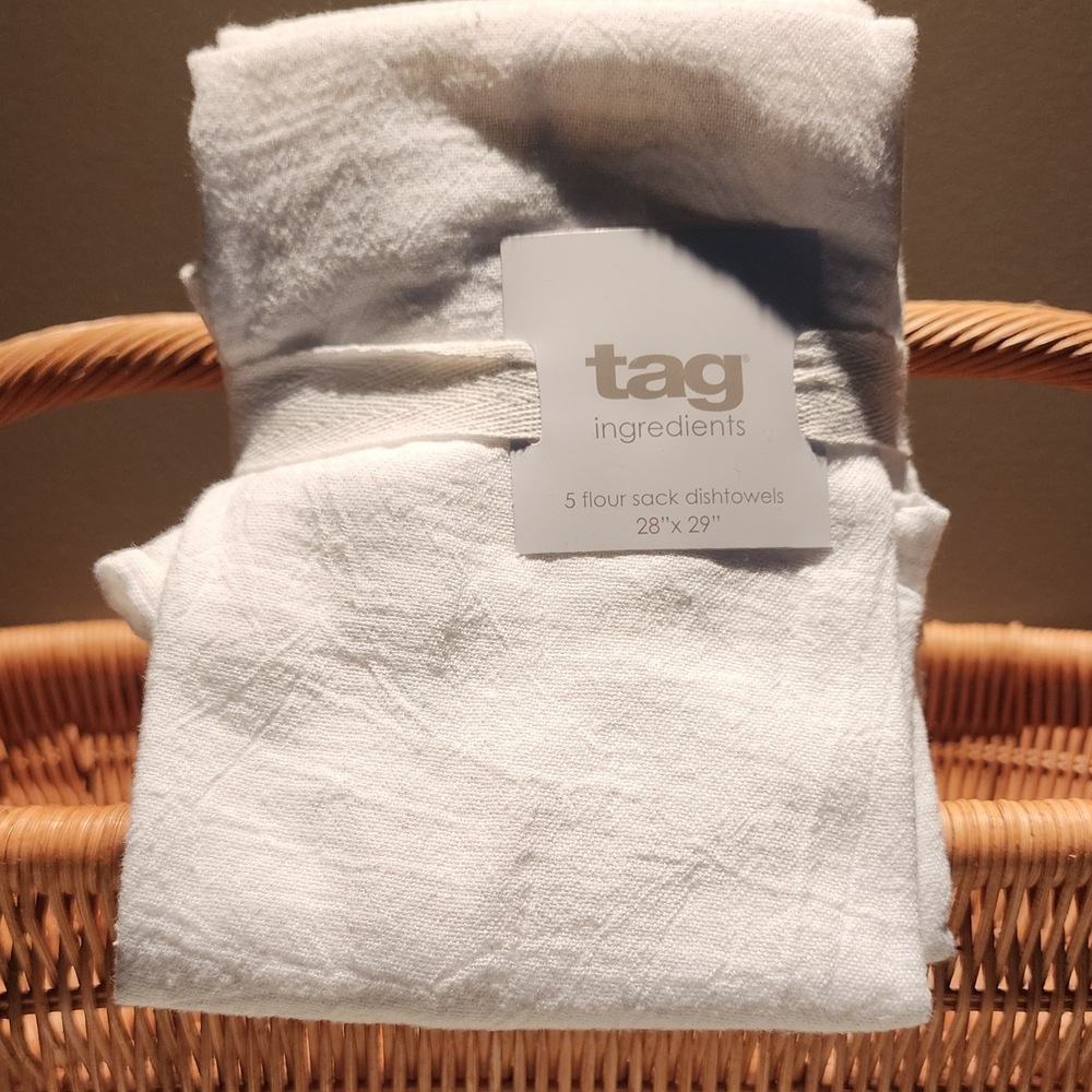 Tag White Flour Sack Dishtowels